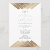 Geometric White Gold Gatsby Tall Wedding Menu (Voorkant)