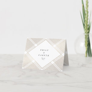 Geometric White Gold Gatsby Weddenschap Hartelijk Bedankkaart