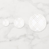 Geometric White Gold Gatsby Wedding Confetti (Achterkanten)
