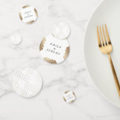 Geometric White Gold Gatsby Wedding Confetti (Groep)