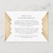Geometric White Gold Gatsby Wedding Enclosure Card RSVP Kaartje (Voorkant)