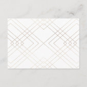 Geometric White Gold Gatsby Wedding Enclosure Card RSVP Kaartje (Achterkant)