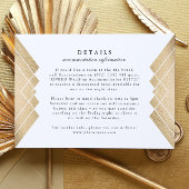 Geometric White Gold Gatsby Wedding Enclosure Card RSVP Kaartje