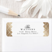 Geometric White Gold Gatsby Wedding Etiket (Insitu)