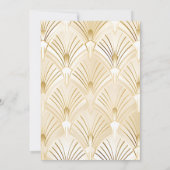 Geometric White Gold Gatsby Wedding Kaart (Achterkant)