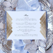 Geometric White Gold Gatsby Wedding Menu