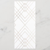 Geometric White Gold Gatsby Wedding Programme Programmakaart (Achterkant)