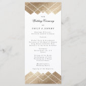 Geometric White Gold Gatsby Wedding Programme Programmakaart (Voorkant)