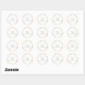 Geometric White Gold Gatsby Wedding Ronde Sticker (Vel)