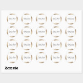 Geometric White Gold Gatsby Wedding Ronde Sticker (Vel)