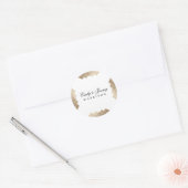 Geometric White Gold Gatsby Wedding Ronde Sticker (Envelop)