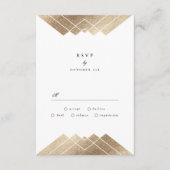 Geometric White Gold Gatsby Wedding RSVP (Voorkant)