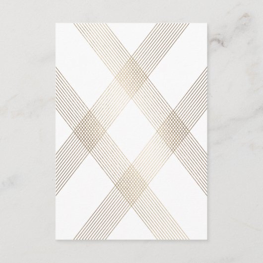 Geometric White Gold Gatsby Wedding RSVP (Achterkant)