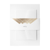 Geometric White Gold Gatsby Wedding Uitnodigingen Wikkel (Voorkant Voorbeeld)