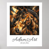 Geometric Wild Horse Abstract Art Poster (Voorkant)