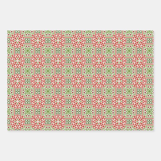 Geometric Winter Holiday Gift Wrapping Sheets Inpakpapier Vel (Voorkant)