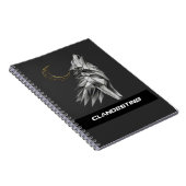 Geometric Wolf Moon Notebook – Black Gold Luxury J Notitieboek (Rechterzijde)