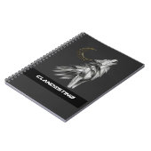 Geometric Wolf Moon Notebook – Black Gold Luxury J Notitieboek (Linkerzijde)