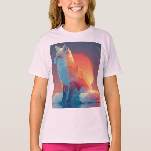 Geometric Wolf Silhouette |Modern Polygon Wildlife T-shirt (Voorkant)