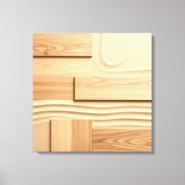 Geometric Wood On Sand Design Canvas Afdruk