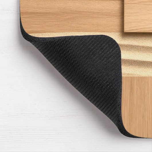 Geometric Wood On Sand Design Muismat (Hoek)