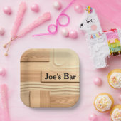 Geometric Wood On Sand Design Papieren Bordje (Feest)