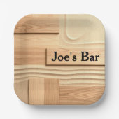 Geometric Wood On Sand Design Papieren Bordje (Voorkant)