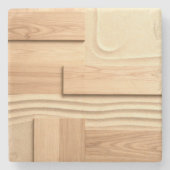 Geometric Wood On Sand Design Stenen Onderzetter (Voorkant)