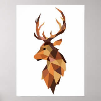 Geometric WPAP Deer Design | Printable | Wall Art Poster