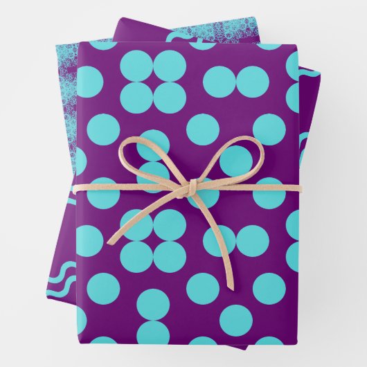 Geometric Wrapping Paper Flat Sheet Set of 3 (In situ)