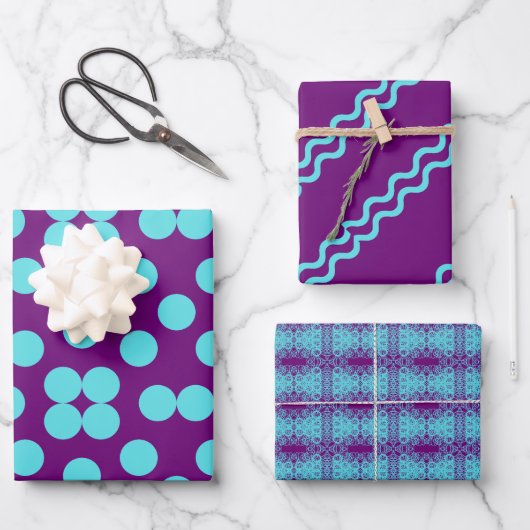 Geometric Wrapping Paper Flat Sheet Set of 3 (Voorkant)