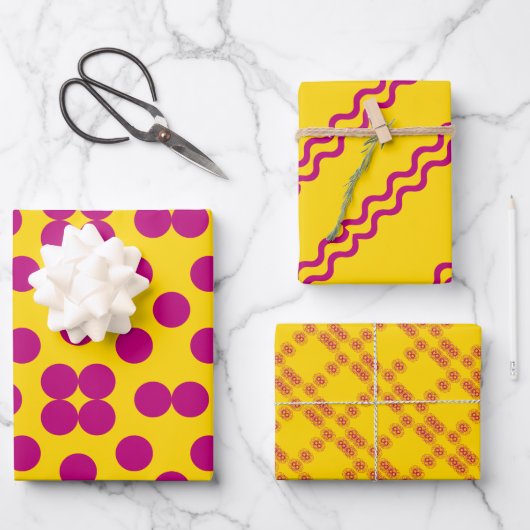 Geometric Wrapping Paper Flat Sheet Set of 3 (Voorkant)