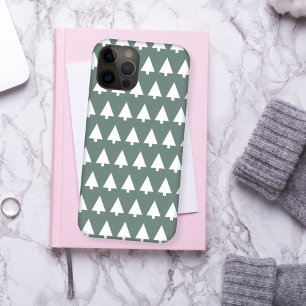Geometric Xmas Tree Patroon   Minimale Sage Green iPhone 15 Case