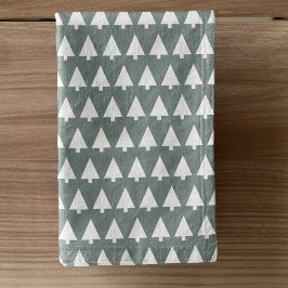 Geometric Xmas Tree Patroon | Minimale Sage Green Handdoek
