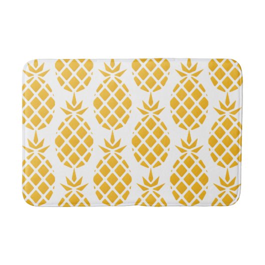 Geometric Yellow Big Pineapple Patroon Badmat (Voorkant)