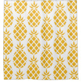 Geometric Yellow Big Pineapple Patroon Douchegordijn (Voorkant)