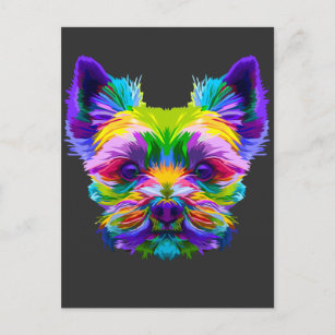 Geometric Yorkshire Terrier Yorkie Art Animal Love Briefkaart