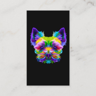 Geometric Yorkshire Terrier Yorkie Art Animal Love Visitekaartje
