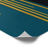 Geometric Zen Portrait in Teal and Ochre Poster (Hoek)