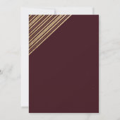 Geometrical burgundy gold typo RSVP  Kaart (Achterkant)