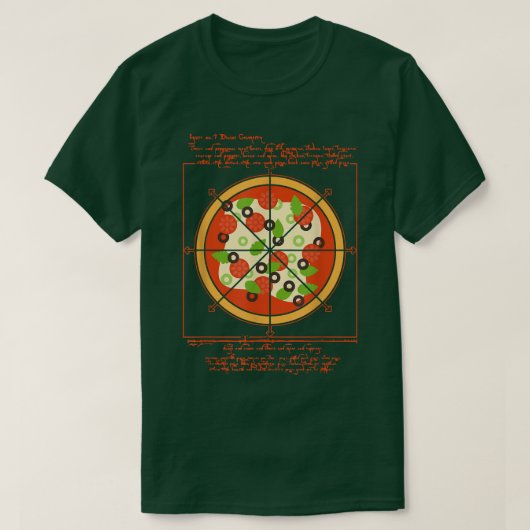 Geometrical Da Vinci Pizza Artist Pizzaholic T-shirt (Design voorkant)