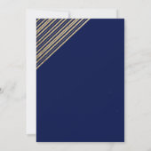 Geometrical navy blue gold typography RSVP  Kaart (Achterkant)