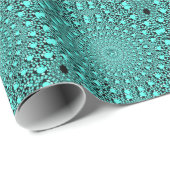 GeometricBlue-Green Diamonds Glitter Patroon Cadeaupapier (Rol Hoek)