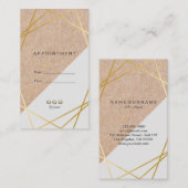 GeometricGold KraftPrint Grey Appointtical Visitekaartje (Voorkant / Achterkant)