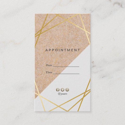 GeometricGold KraftPrint Grey Appointtical Visitekaartje (Voorkant)