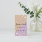 GeometricGold KraftPrint Lavender Loyalty Verticaa Visitekaartje (Staand voorkant)