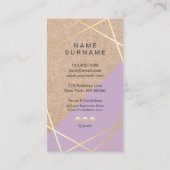 GeometricGold KraftPrint Lavender Loyalty Verticaa Visitekaartje (Achterkant)