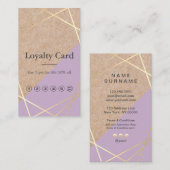 GeometricGold KraftPrint Lavender Loyalty Verticaa Visitekaartje (Voorkant / Achterkant)