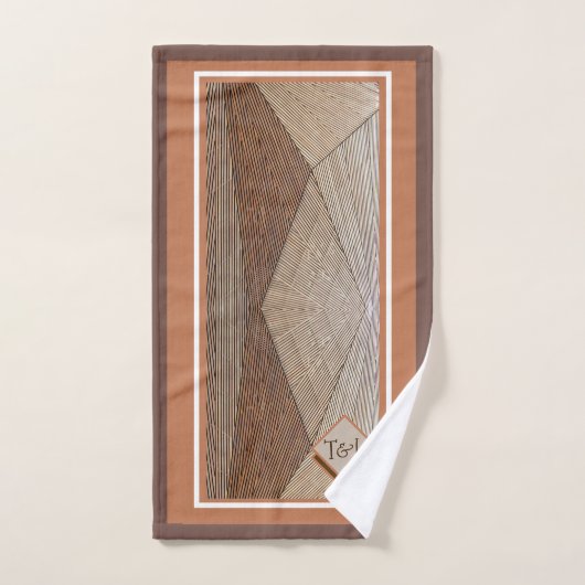 Geometrics Brown Shades Personalized Bad Handdoek (Handdoek)