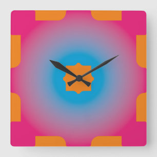GEOMETRICS CLOCKs 24 DOOR MASANSER PIXELAT Vierkante Klok